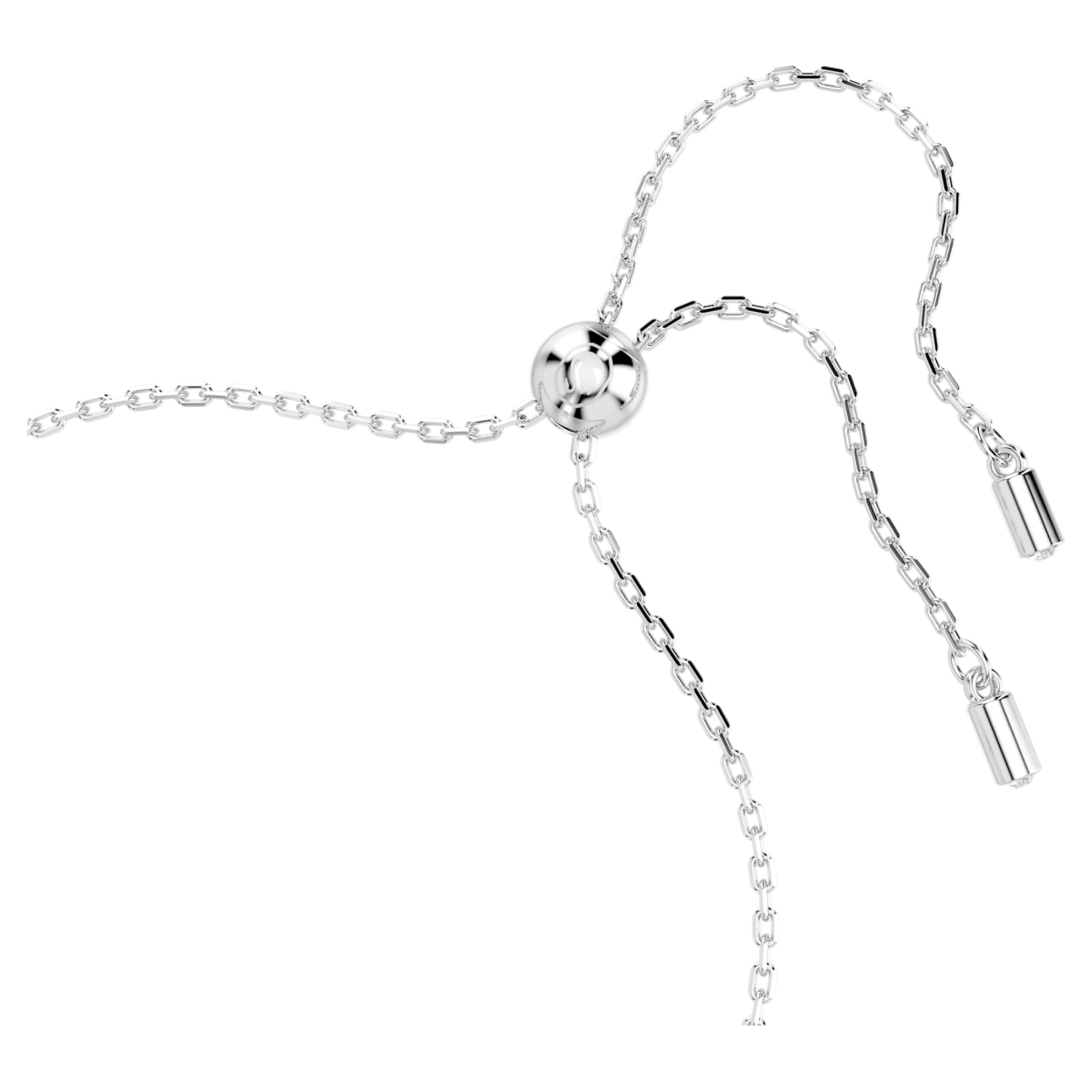 Swarovski Birthstone bracelet Square cut, April, White, Rhodium plated