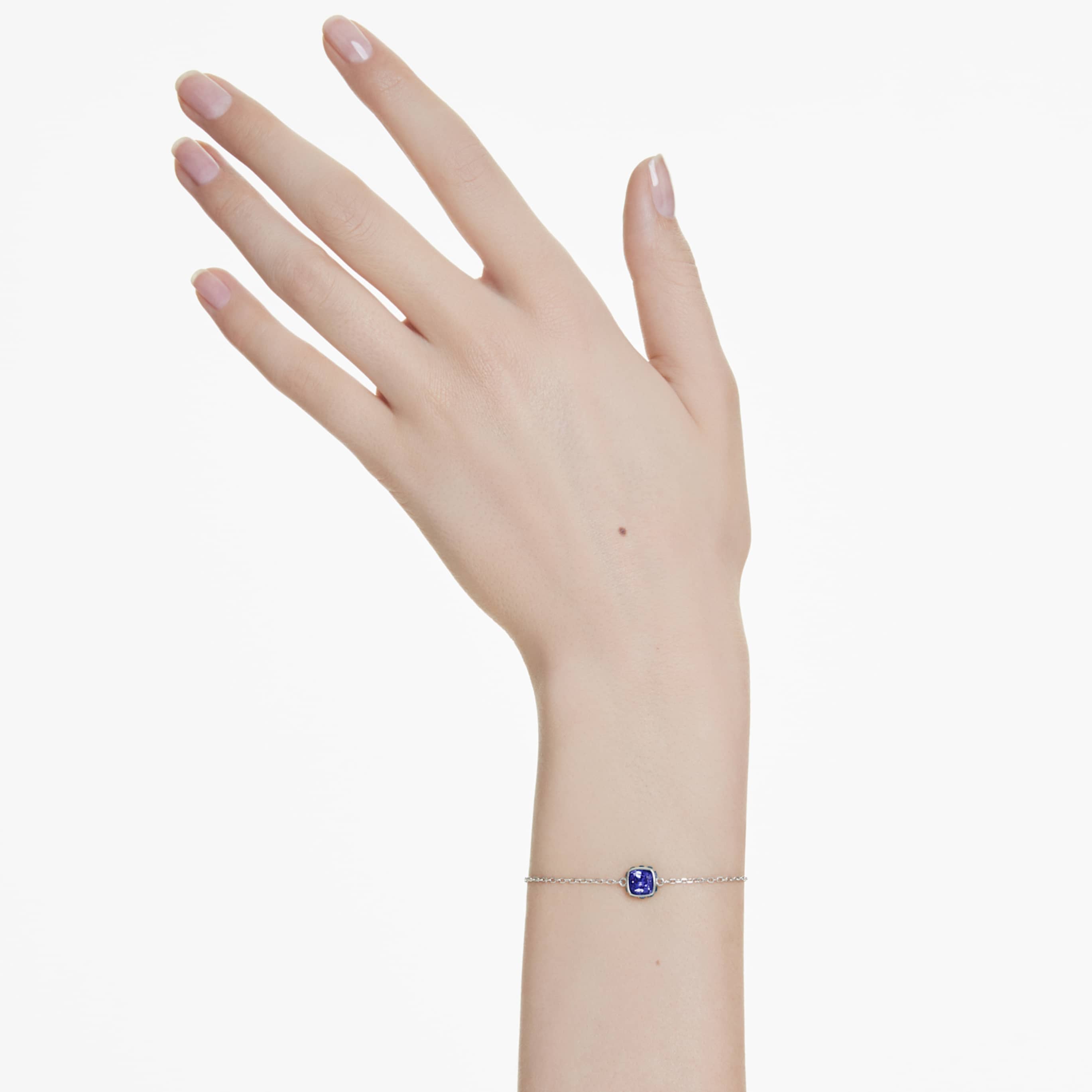 Swarovski Birthstone bracelet Square cut, November, Yellow, Rhodium plated