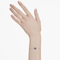 Swarovski Birthstone bracelet Square cut, December, Blue, Rhodium plated