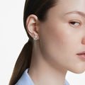 Swarovski Constella stud earrings Round cut, White, Rhodium plated