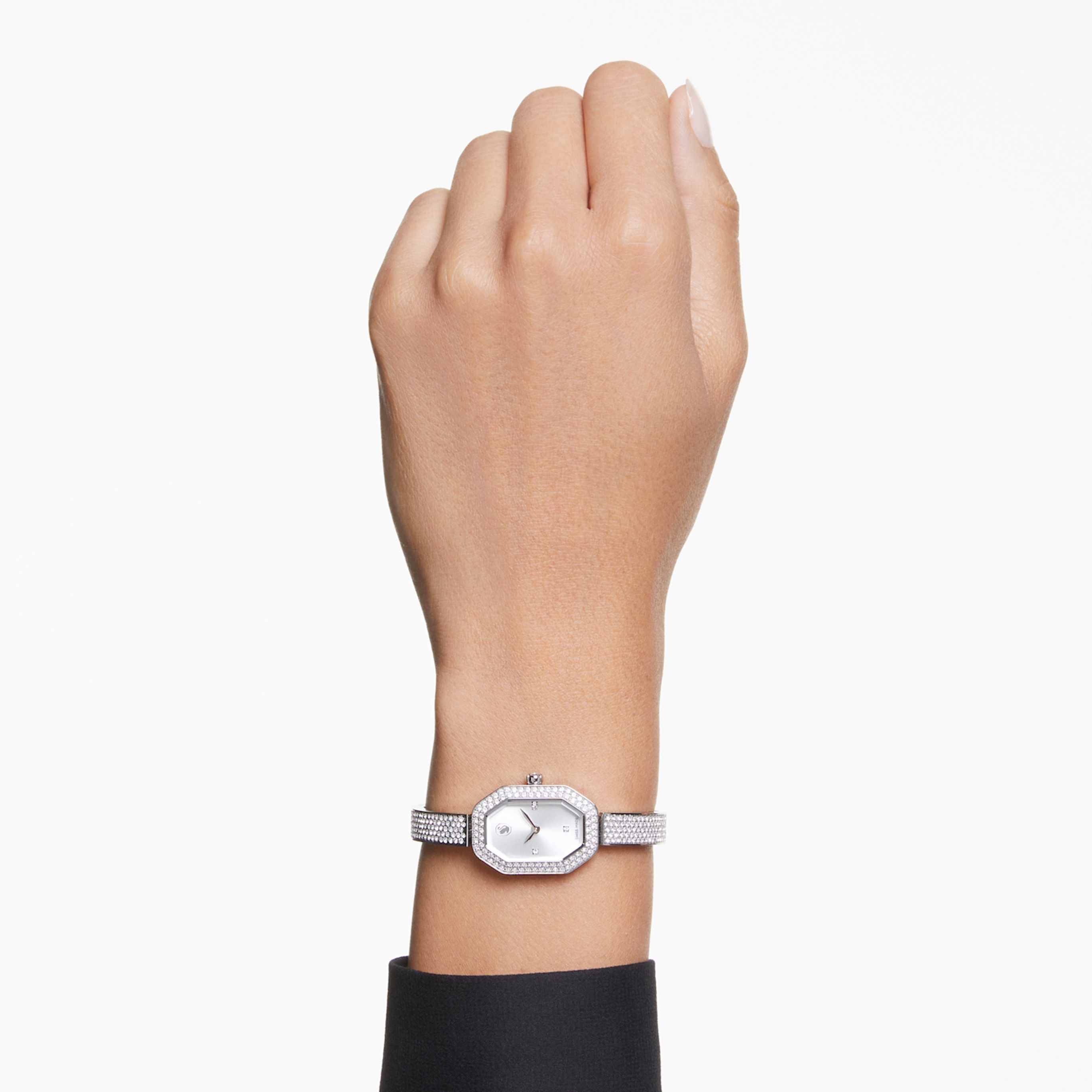 Swarovski Dextera bangle watch Swiss Made, Metal bracelet, Rose gold tone, Rose gold-tone finish