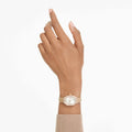 Swarovski Dextera octagon watch Swiss Made, Leather strap, Brown, Rose gold-tone finish
