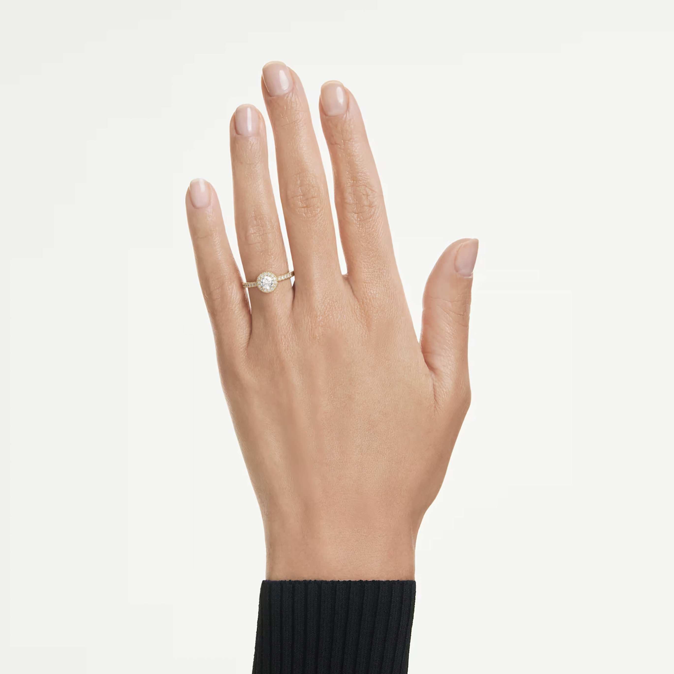 Swarovski Eternity halo solitaire ring Lab-grown diamonds 0.8 ct tw, Round shape, 14K white gold
