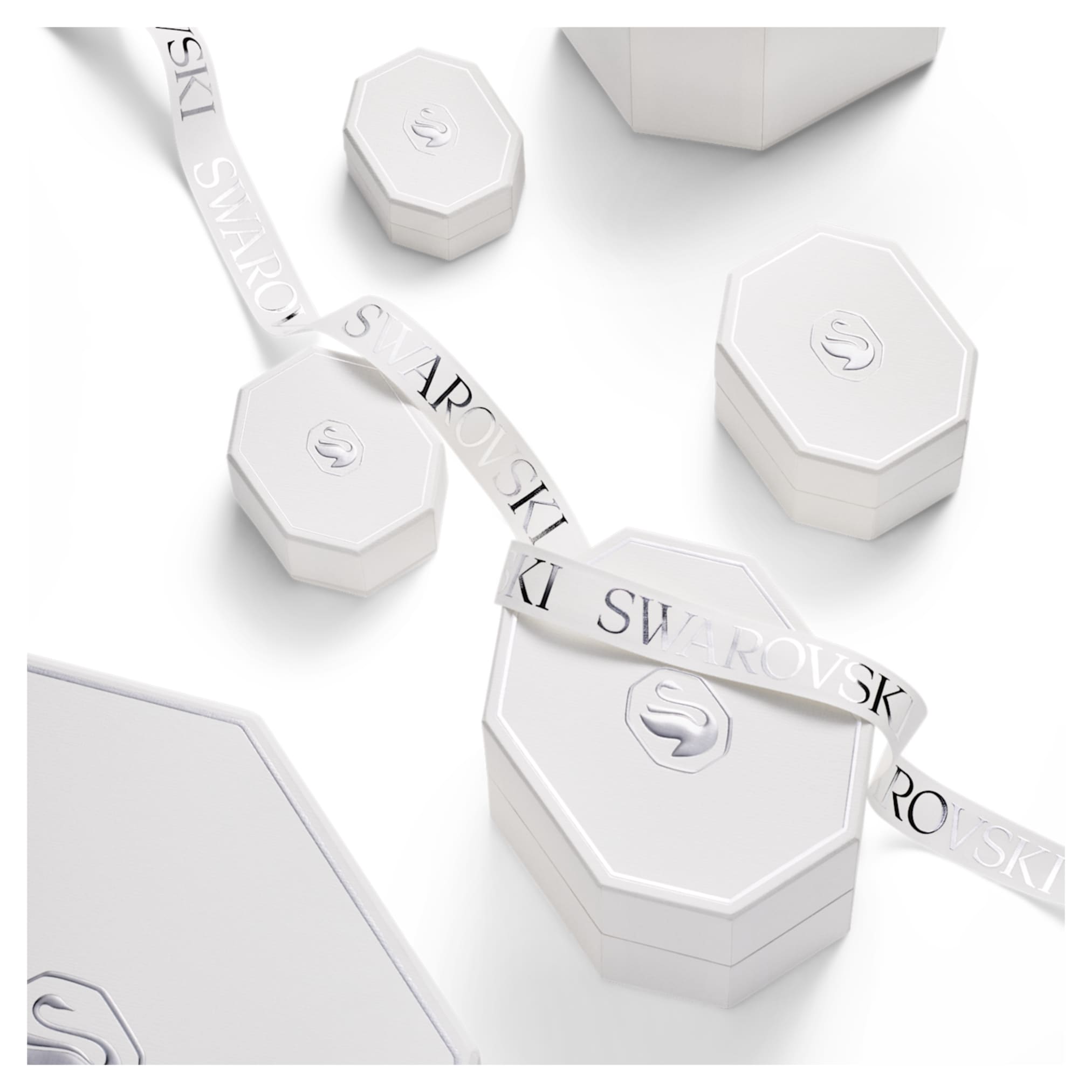 Swarovski Eternity halo stud earrings Lab-grown diamonds 0.45 ct tw, Round shape, Sterling silver