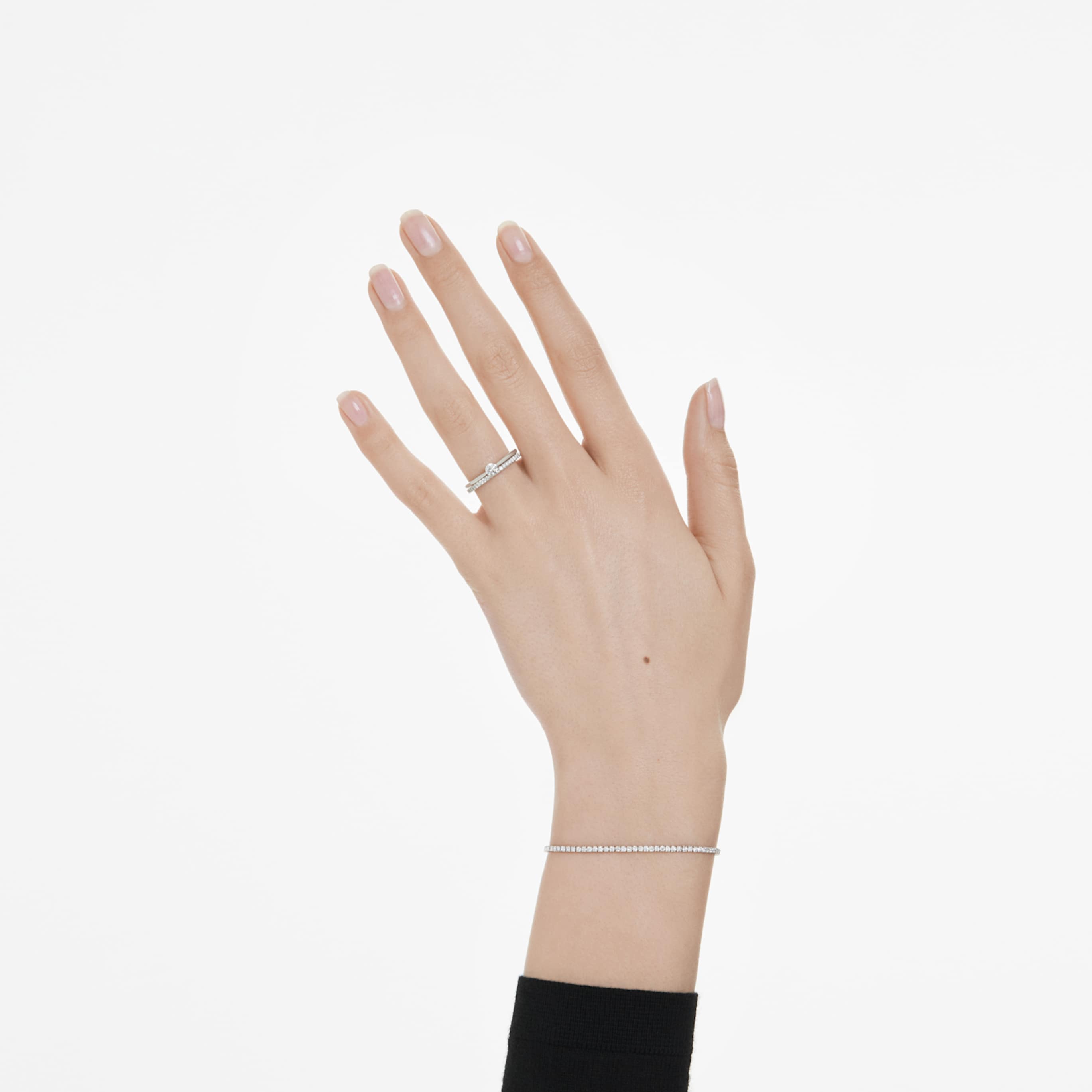 Swarovski Eternity Tennis bracelet Lab-grown diamonds 1.5 ct tw, Round shape, White, 14K yellow gold
