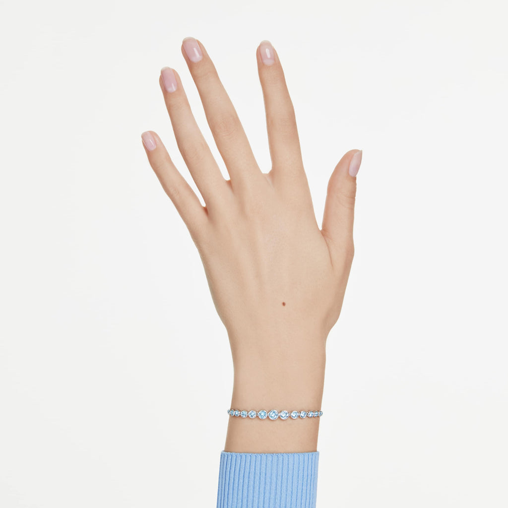 Swarovski Imber bracelet Mixed round cuts, White, 18K gold finish
