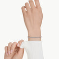 Swarovski Imber Emily Tennis bracelet Round cut, Black, Rhodium plated