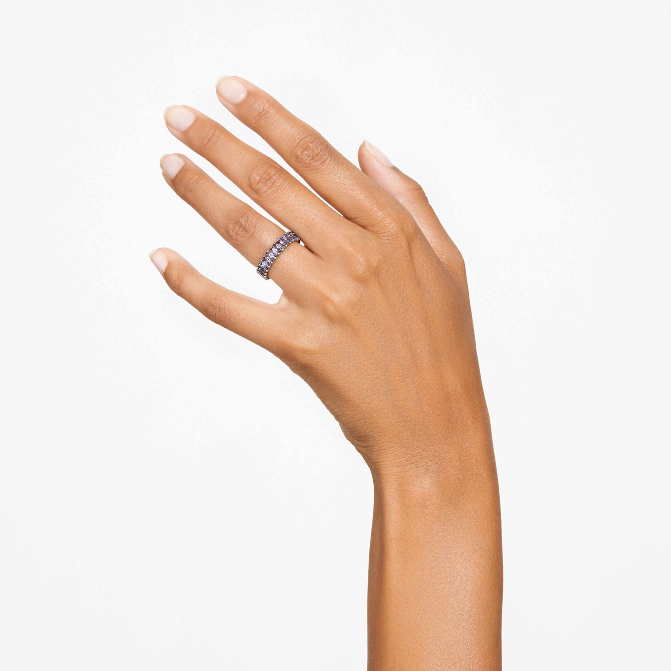 Swarovski Matrix ring Baguette cut, Multicolored, 18K gold finish