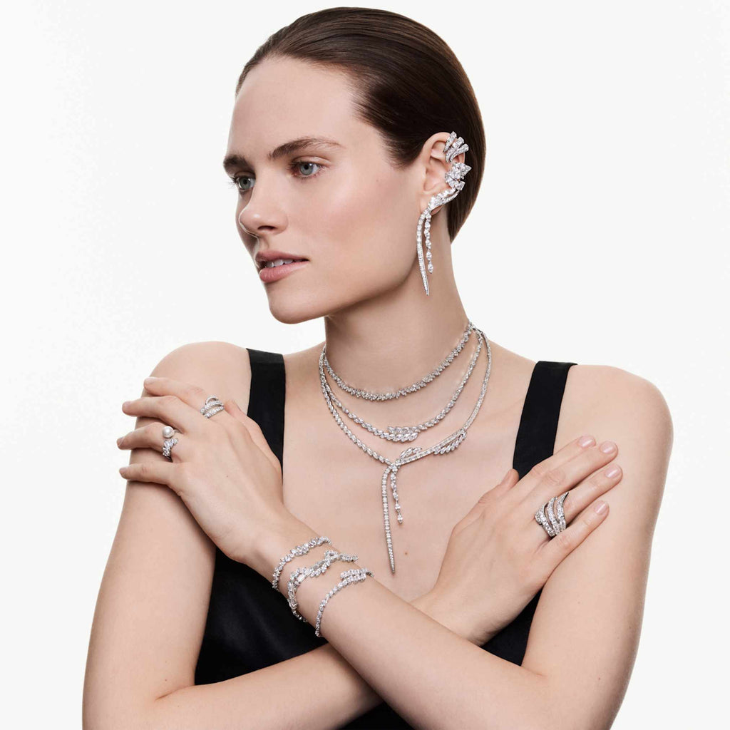 Swarovski Mesmera bracelet Marquise cut, White, Rhodium plated