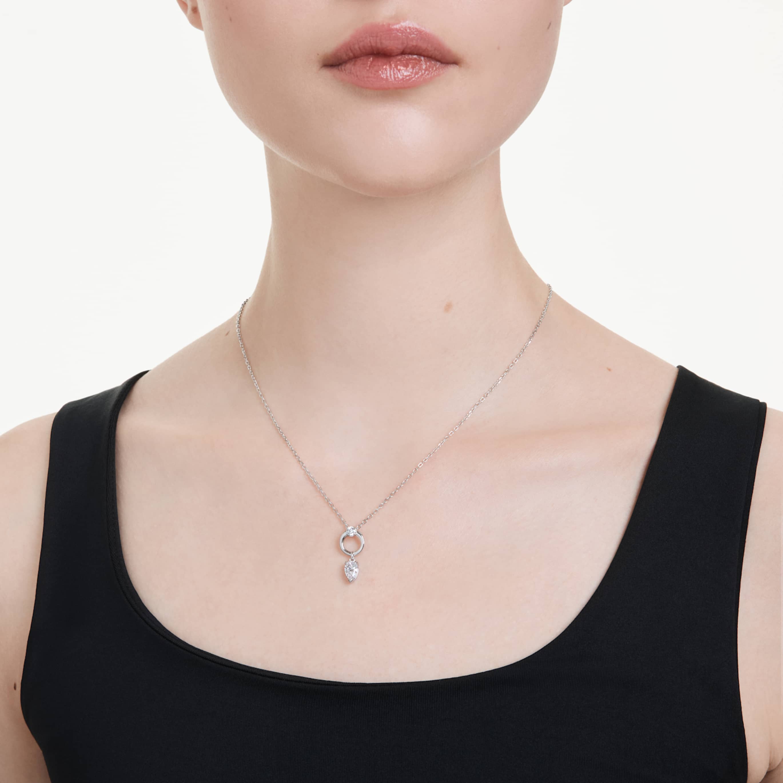Swarovski Mesmera pendant Mixed cuts, Gray, Ruthenium plated