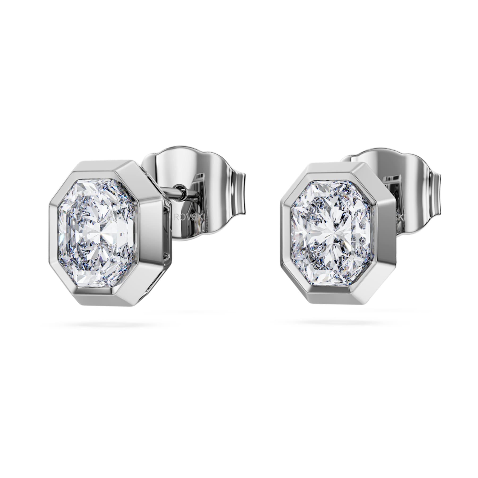 Swarovski Octagon stud earrings Lab-grown diamonds 1.0 ct tw, Octagon shape, 14K white gold
