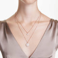Swarovski Sublima layered pendant White, Rhodium plated