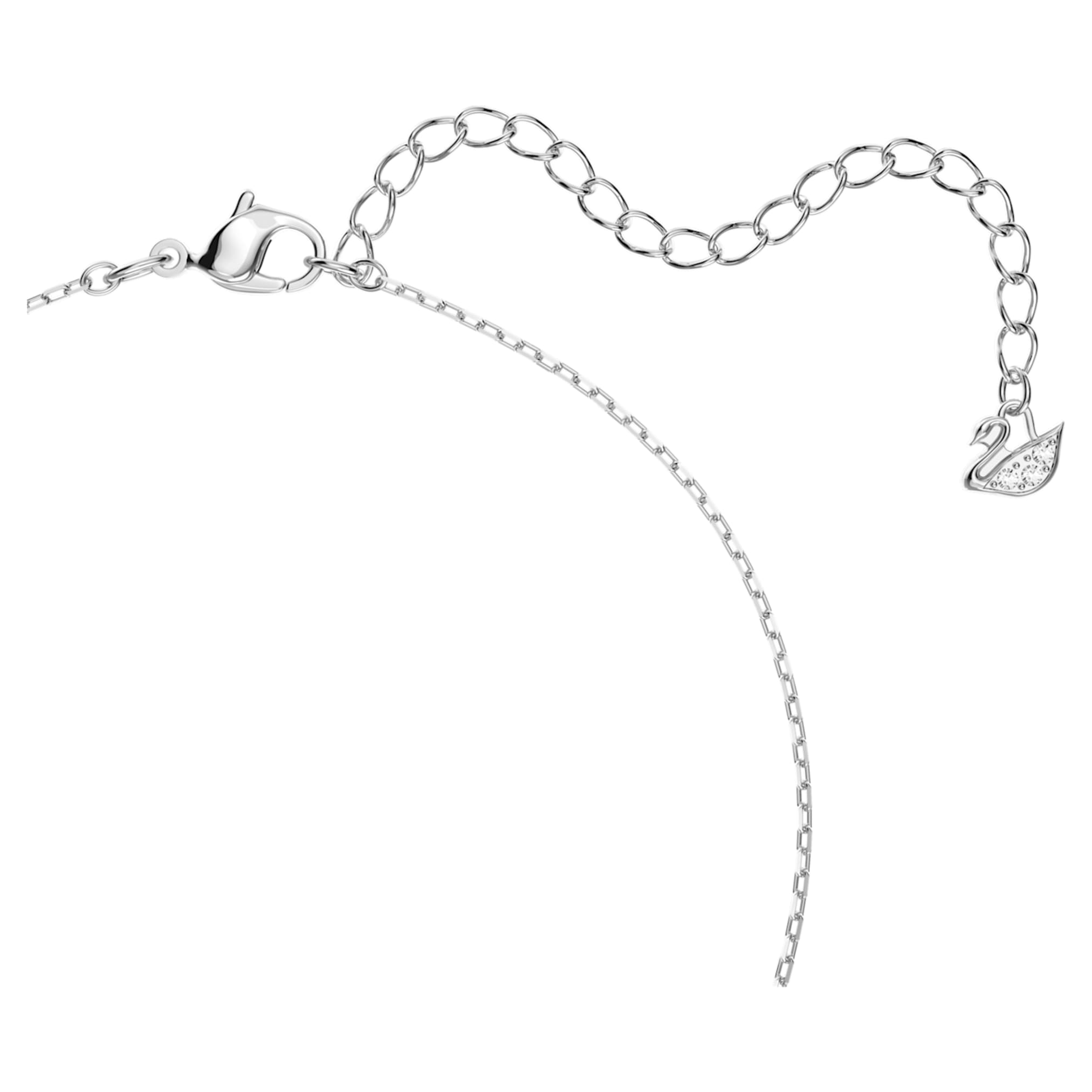 Swarovski Swan necklace Dancing swan, White, Rhodium plated