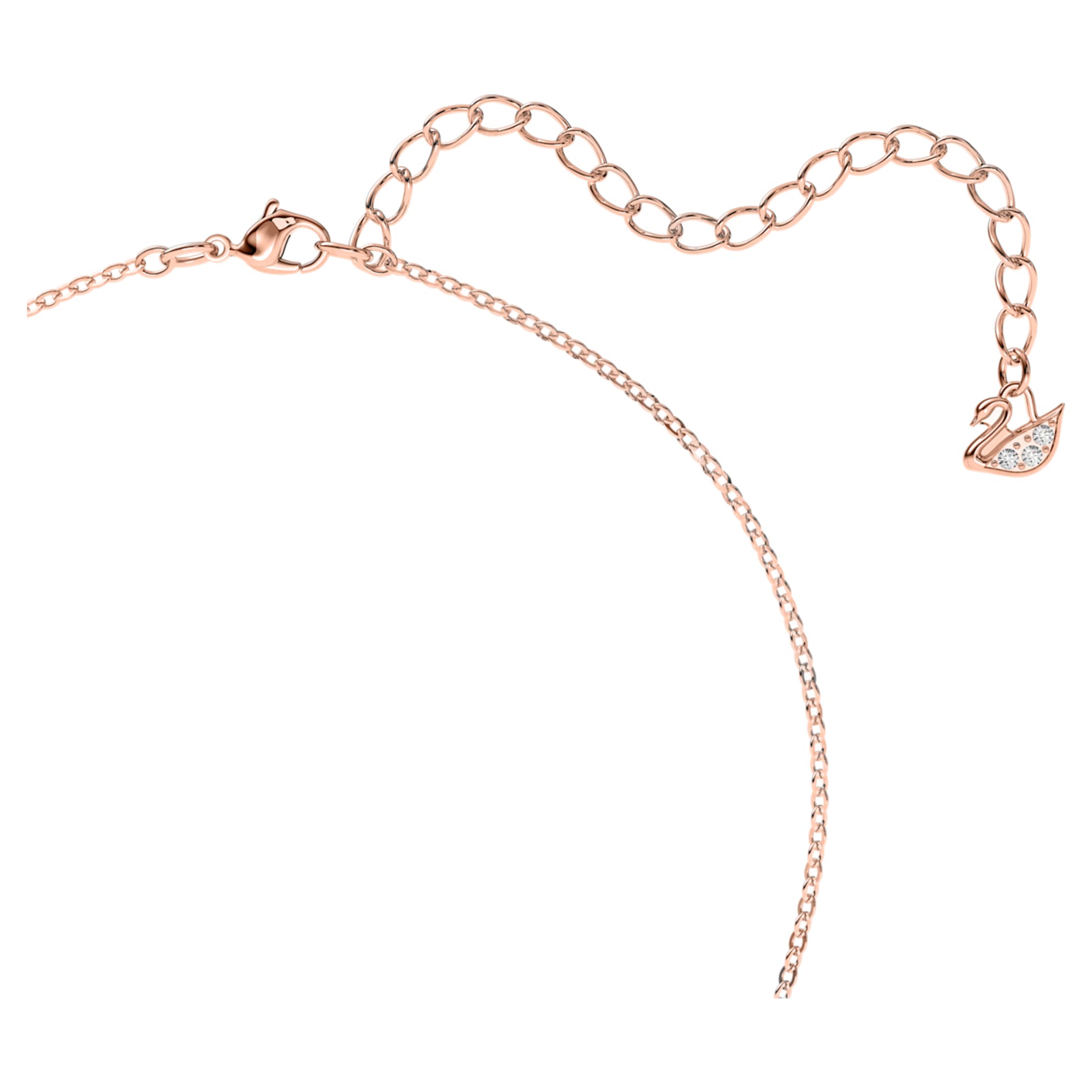 Swarovski Swan pendant Swan, Small, Black, 18K rose gold finish