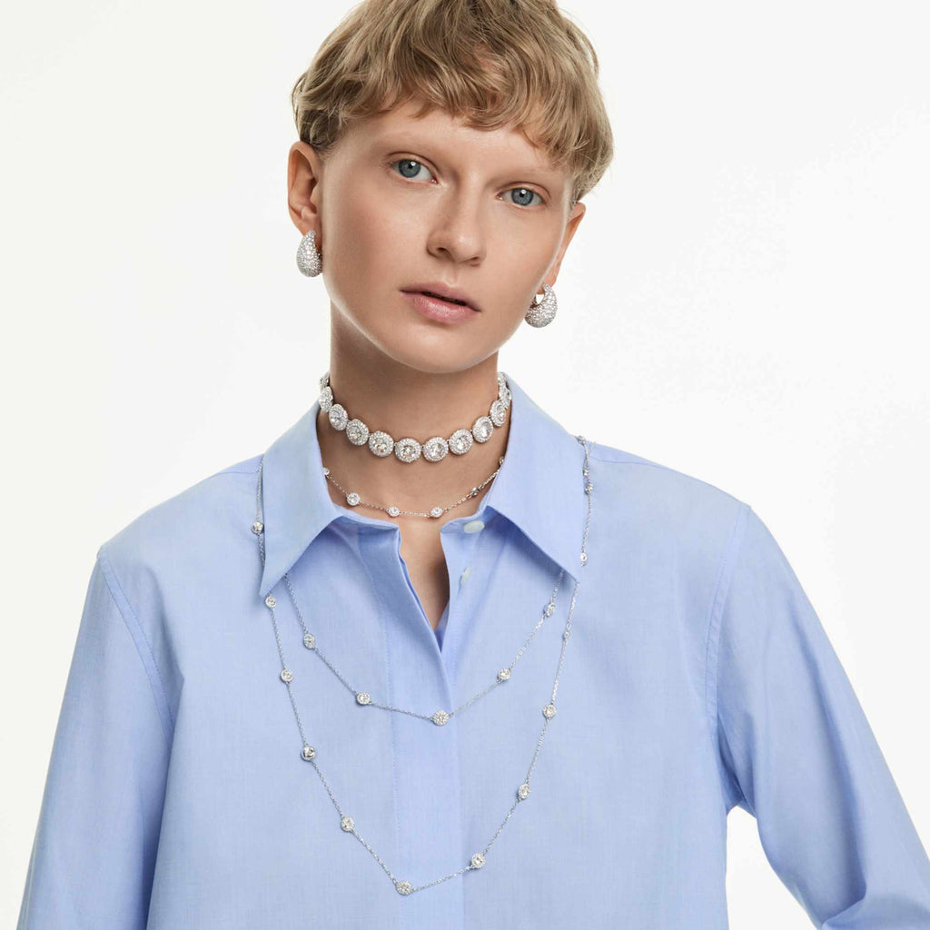 Swarovski Una Angelic choker White, Rhodium plated