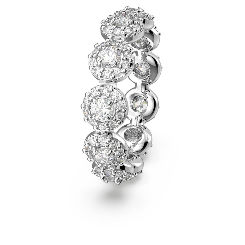 Swarovski Una Angelic ring Round cut, White, Rhodium plated