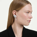 Swarovski The Vienna Collection ear cuffs Feather, White, Ruthenium plated